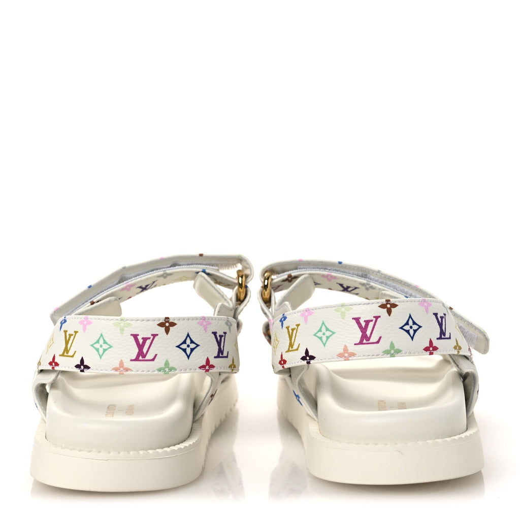 Louis Vuitton LV X TM Monogram Multicolor Sunset Flat Sandals 37 White
