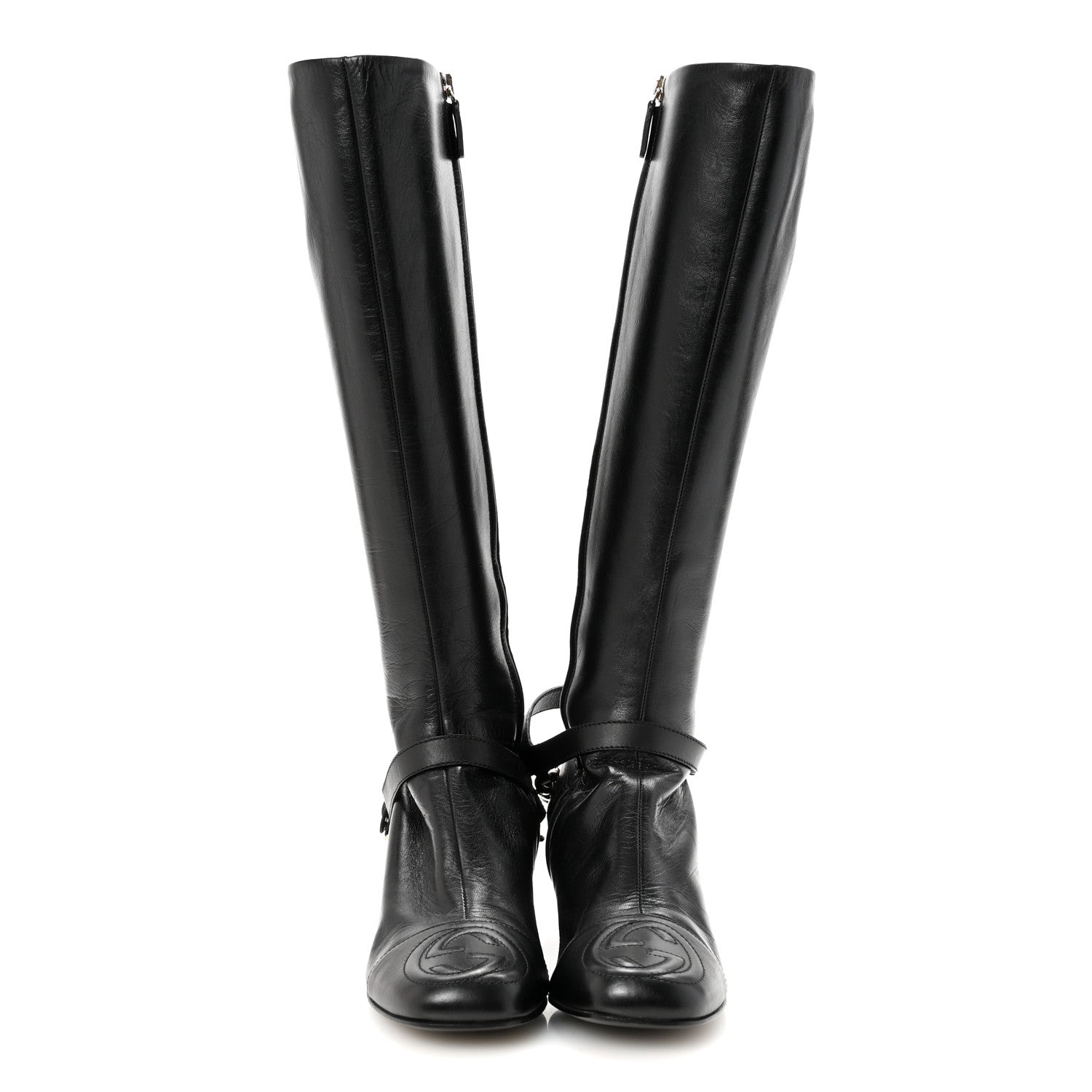Gucci Calfskin Soho Knee Boots 36 Black