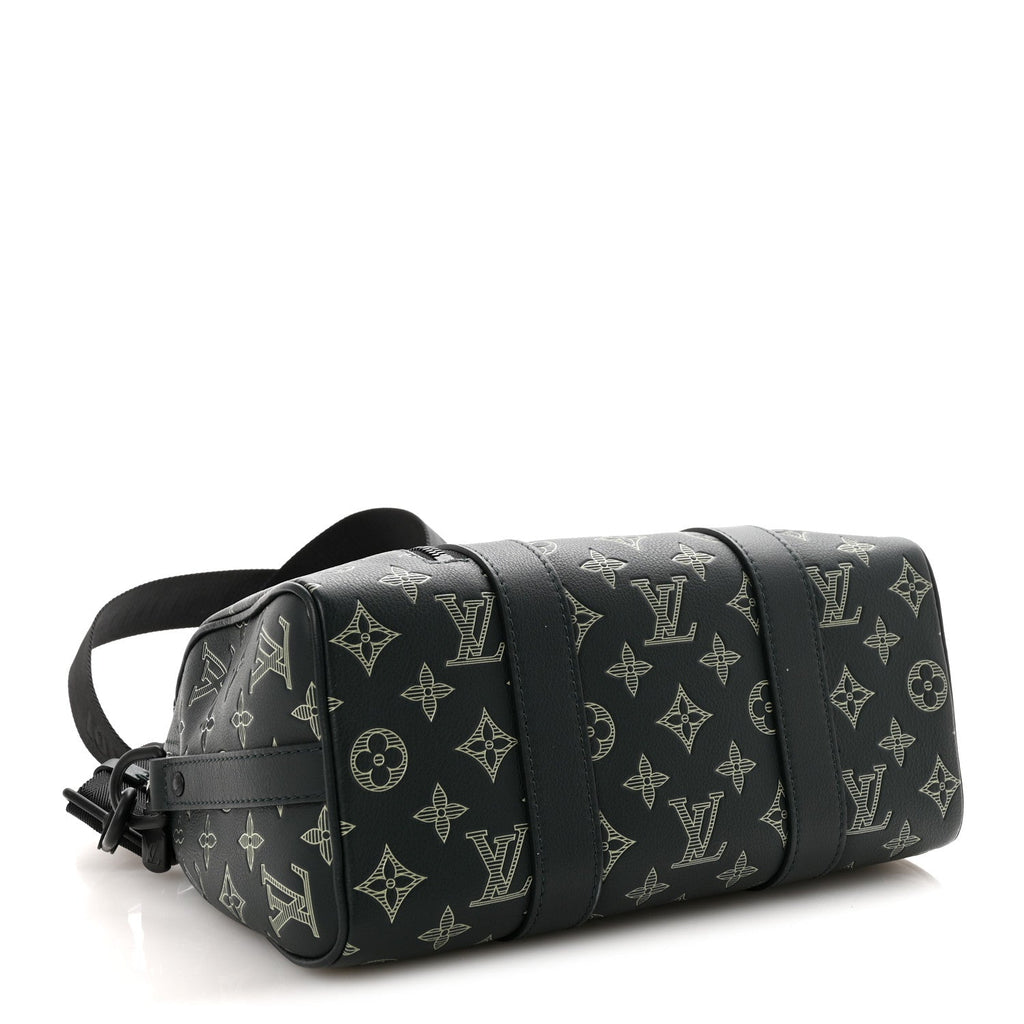 Louis Vuitton Monogram Shadow City Keepall Forest Green