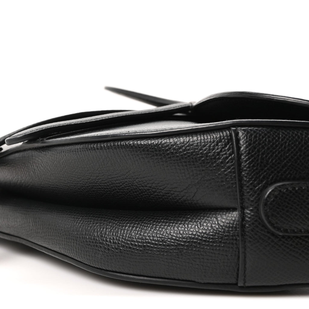 Christian Dior Grained Calfskin Saddle Bag Black