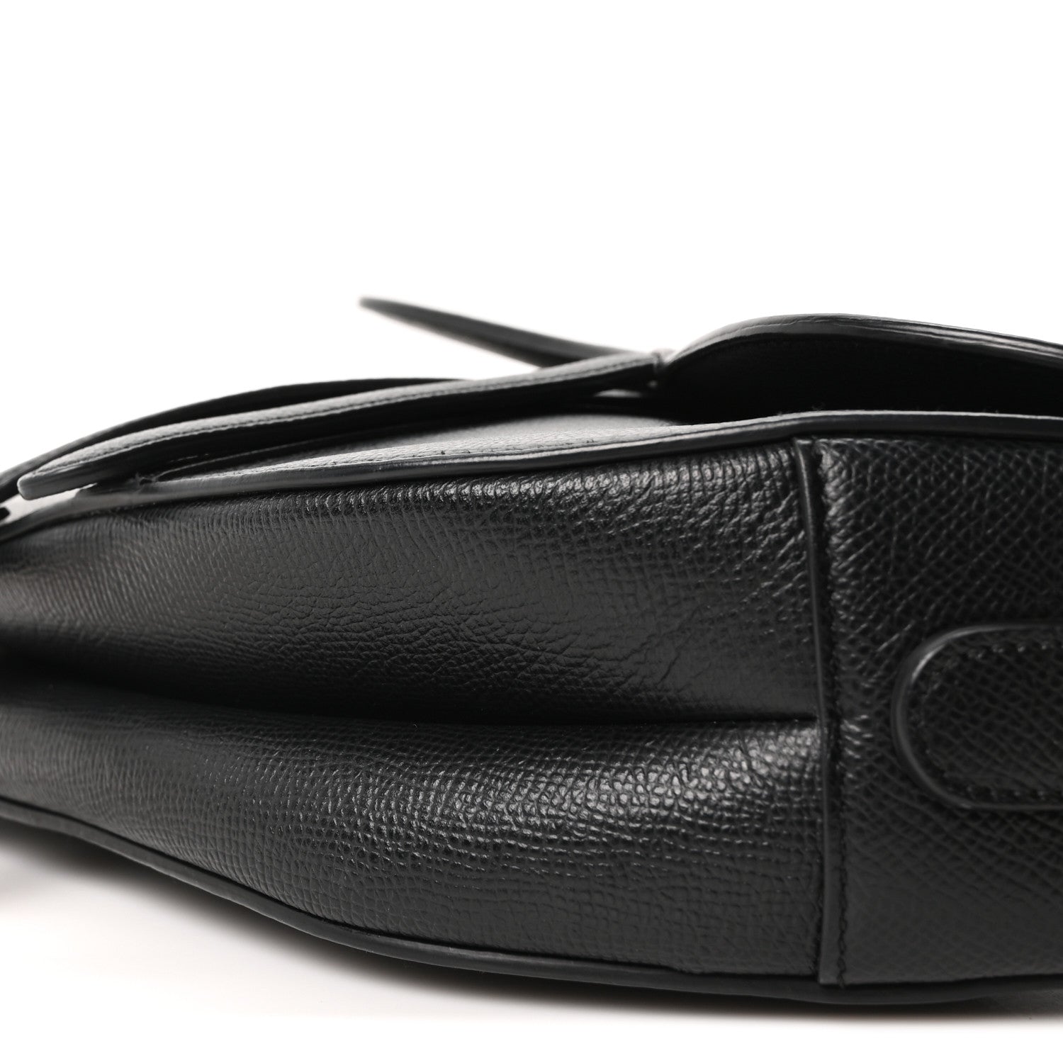 Christian Dior Grained Calfskin Saddle Bag Black
