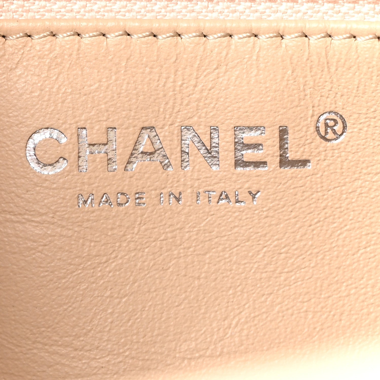Chanel Shiny Lambskin Quilted Medium Camera Case Beige