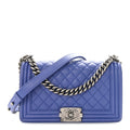 Chanel Calfskin Quilted Medium Boy Flap Blue