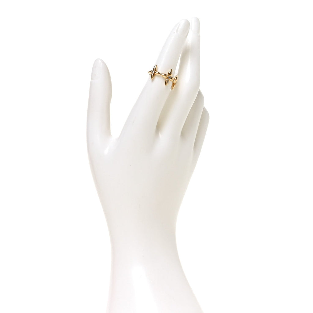 Louis Vuitton Metal Louisette Signature Ring S Gold