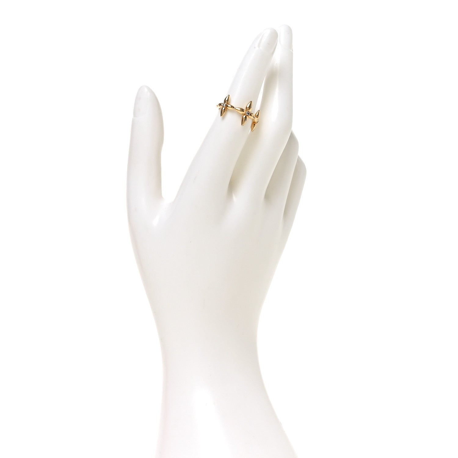 Louis Vuitton Metal Louisette Signature Ring S Gold