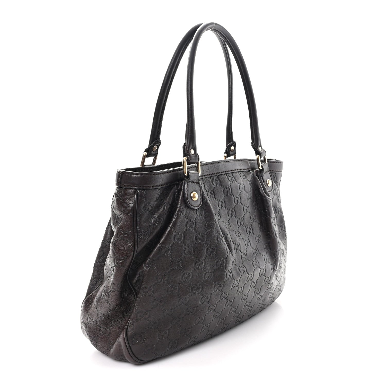 Gucci Guccissima Medium Sukey Top Handle Tote Chocolate