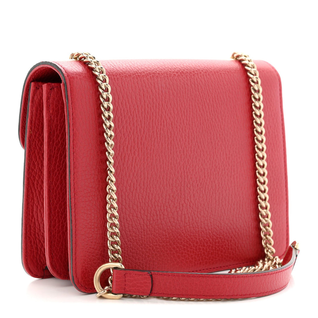 Gucci Dollar Calfskin Small Interlocking G Shoulder Bag Red