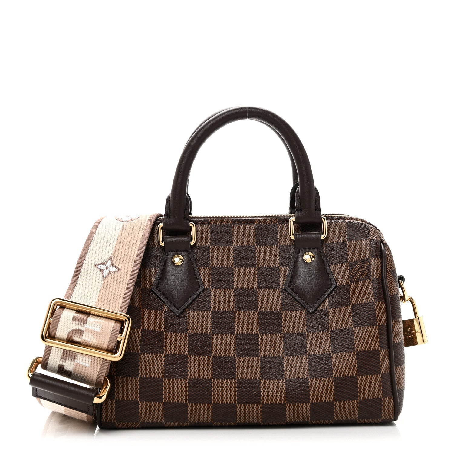 Louis Vuitton Monogram Speedy Bandouliere 20 Beige