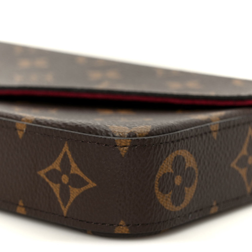 Louis Vuitton Monogram Pochette Felicie Chain Wallet Fuchsia