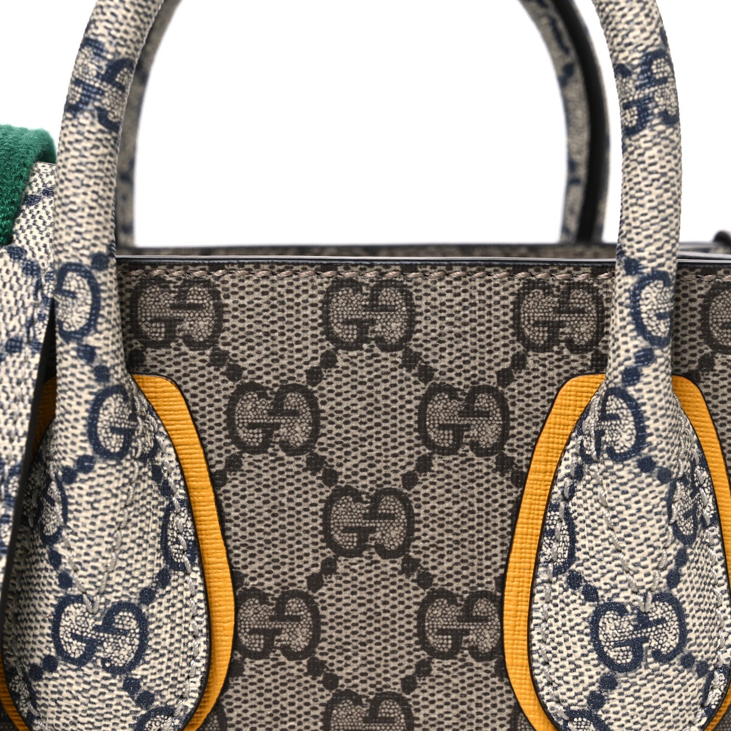 Gucci GG Supreme Monogram Exquisite Mini Vertical Tote Beige Ebony Blue Crop Live Red