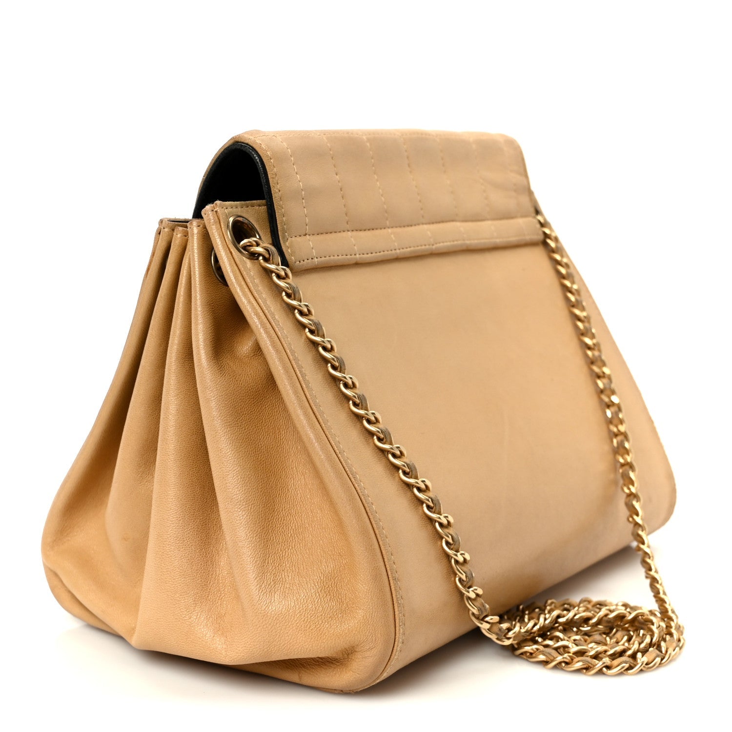 Chanel Lambskin Chocolate Bar Accordion Reissue Flap Beige