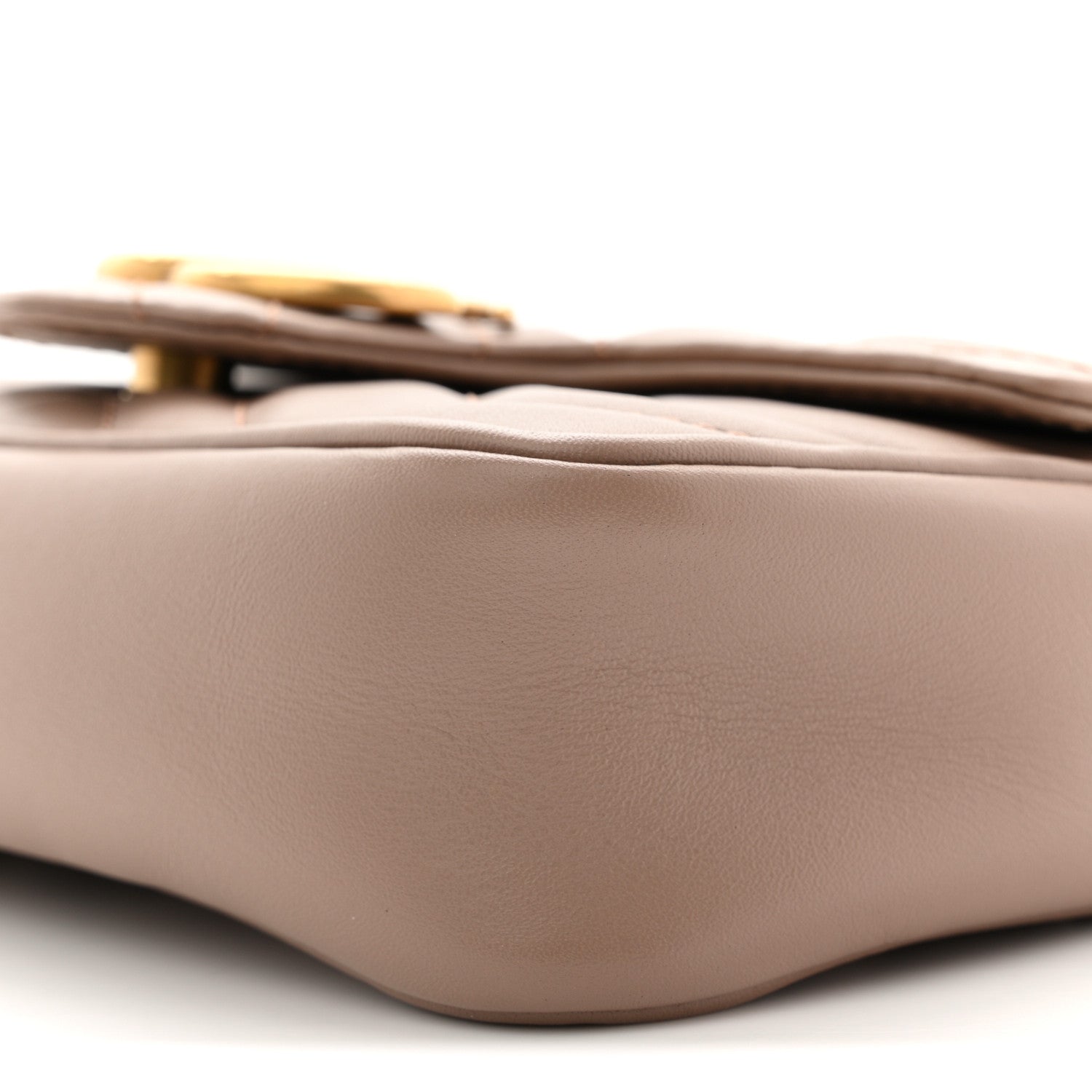 Gucci Calfskin Matelasse Super Mini GG Marmont Shoulder Bag Porcelain Rose