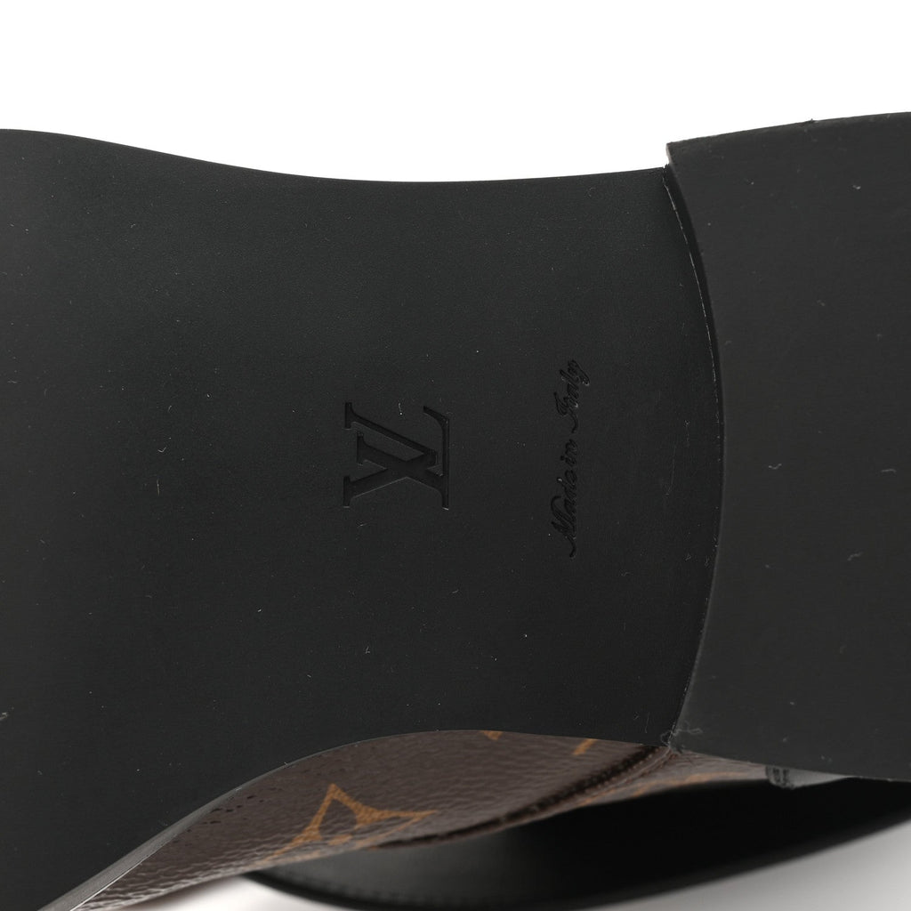 Louis Vuitton Calfskin Monogram Wonderland Flat Ranger Boots 36.5 Black