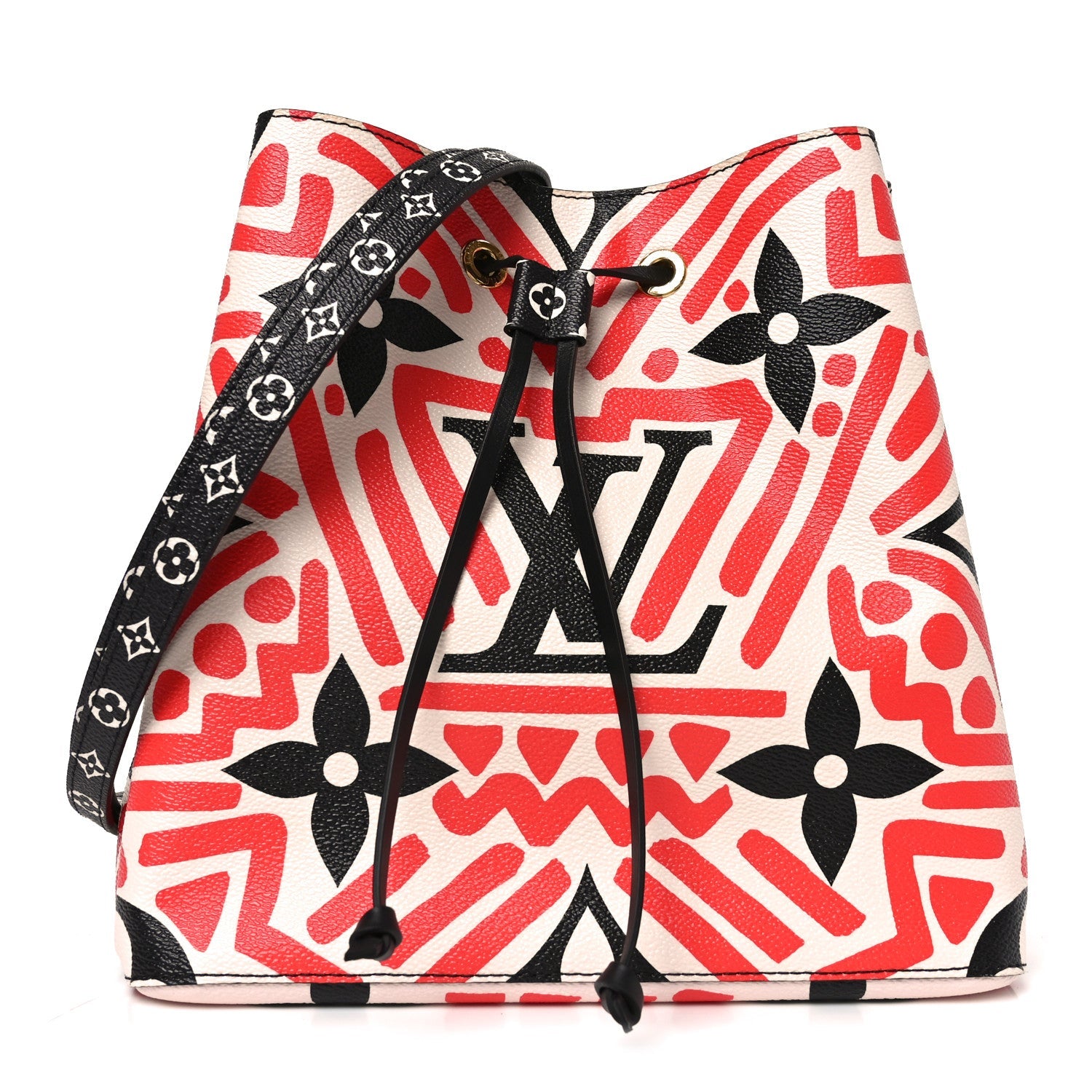 Louis Vuitton Monogram Giant Crafty NeoNoe MM Creme Rouge Black