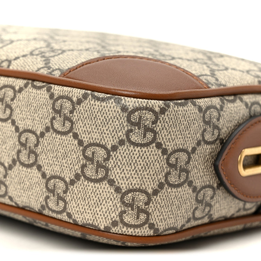 Gucci GG Supreme Monogram Mini Camera Bag Beige Ebony Old Sundial