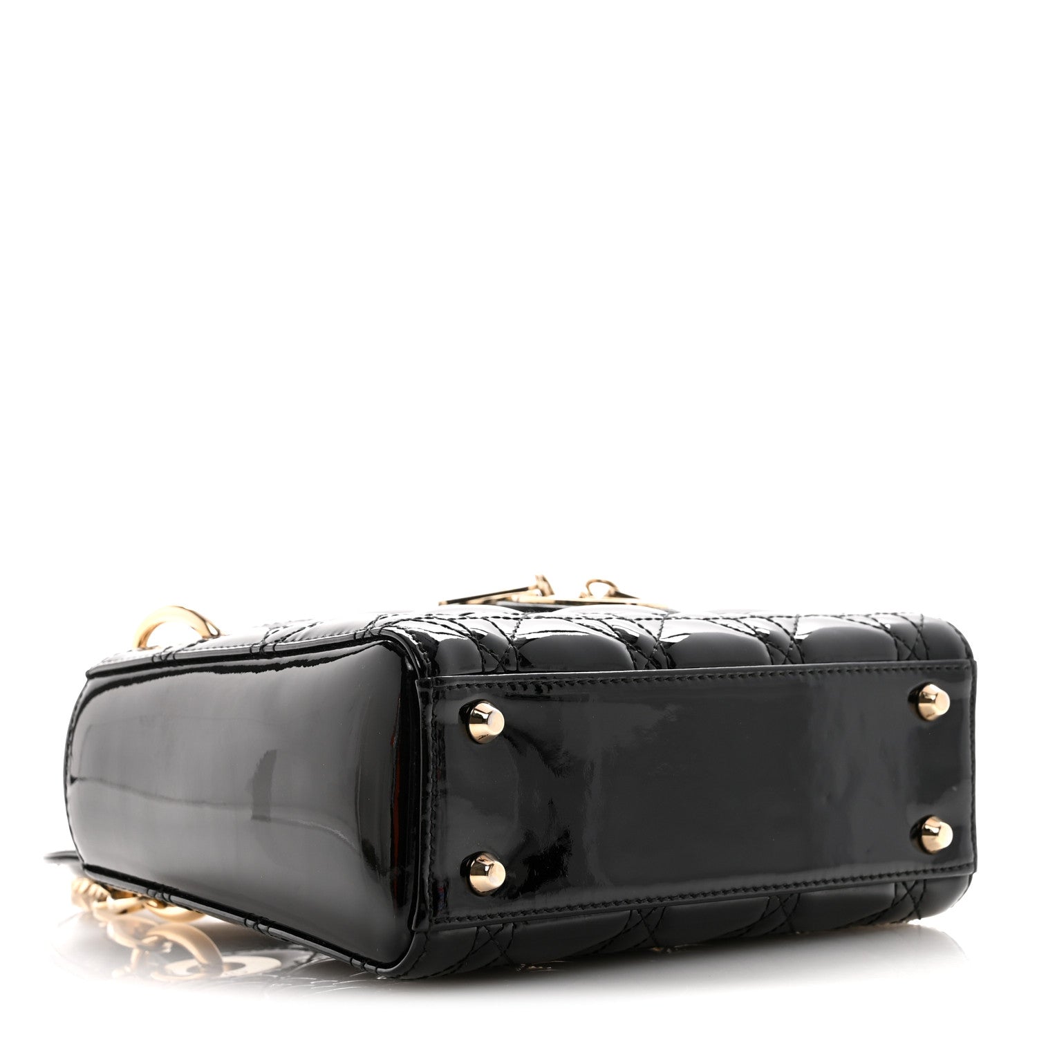 Christian Dior Patent Cannage Mini Lady Dior Black