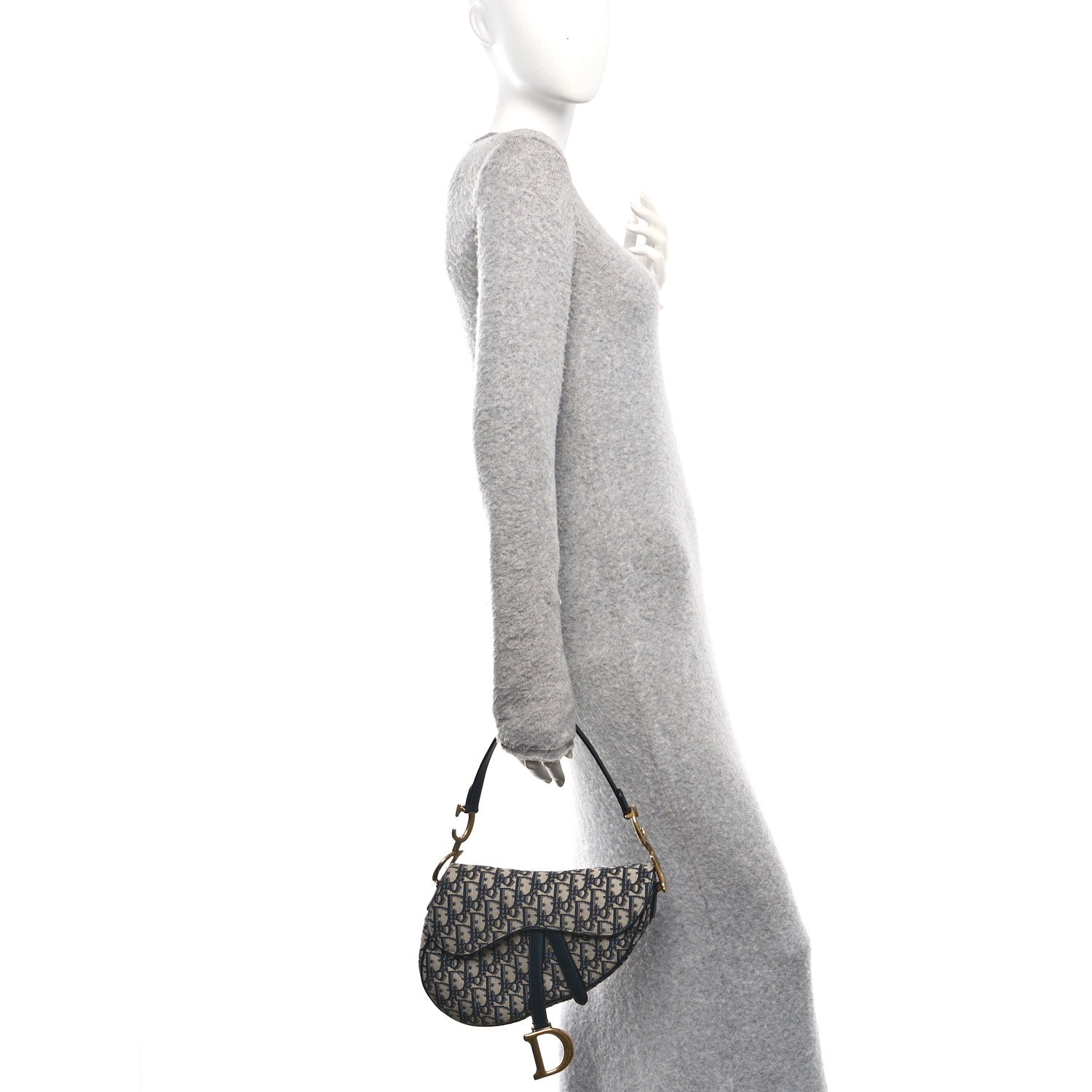 Christian Dior Oblique Saddle Bag Blue