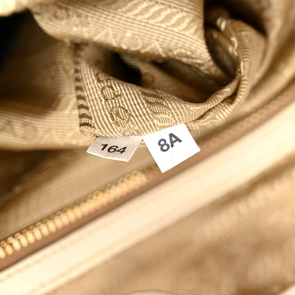 Prada Jacquard Logo Tote Corda Talco
