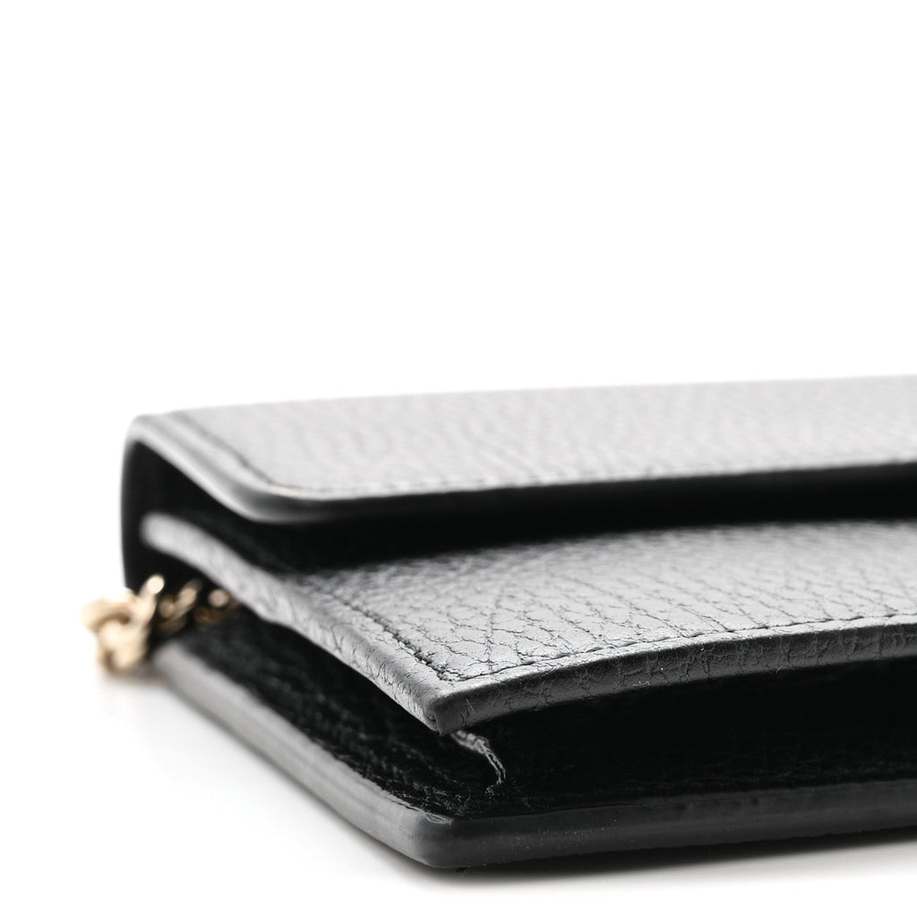 Gucci Dollar Calfskin Interlocking G Chain Wallet Black