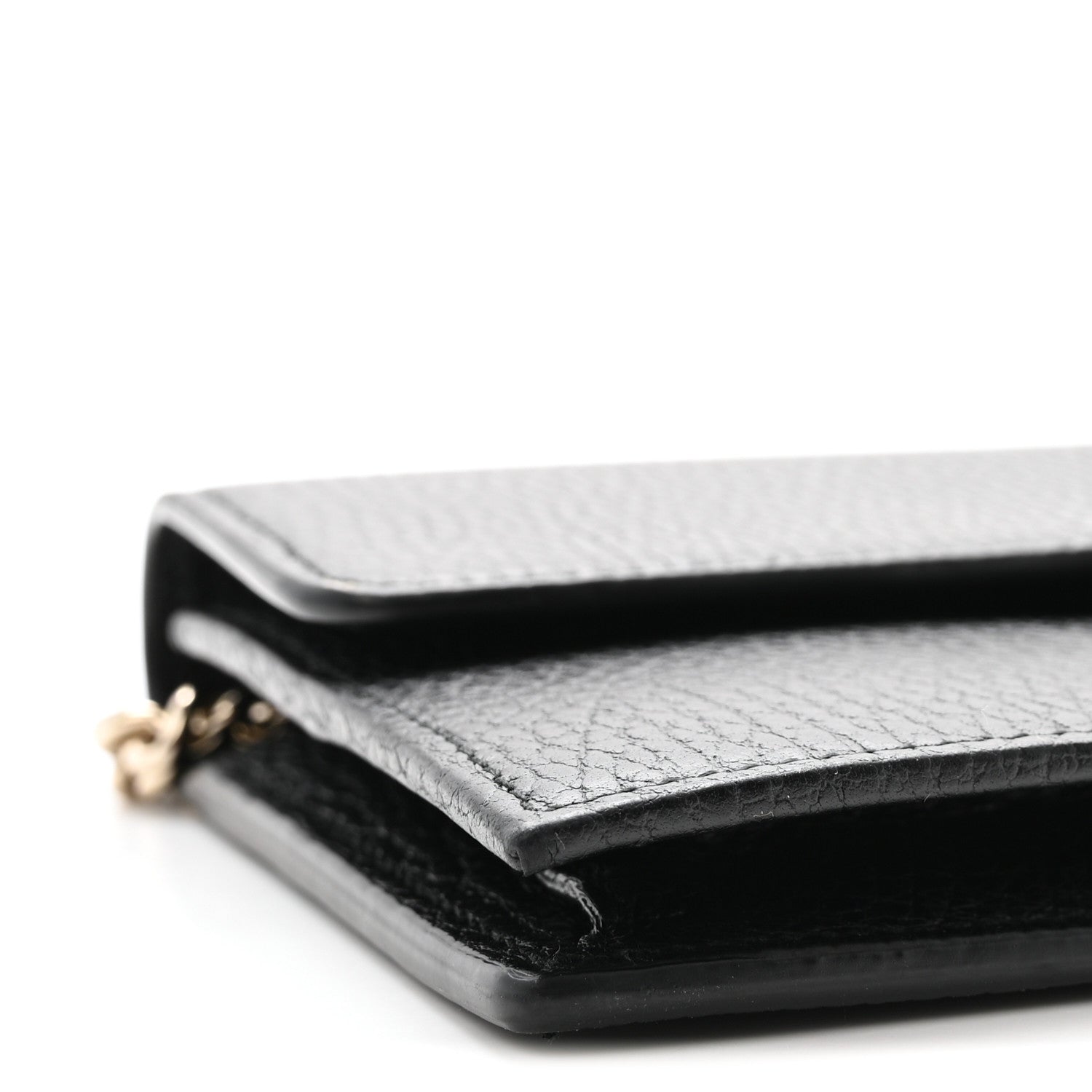 Gucci Dollar Calfskin Interlocking G Chain Wallet Black
