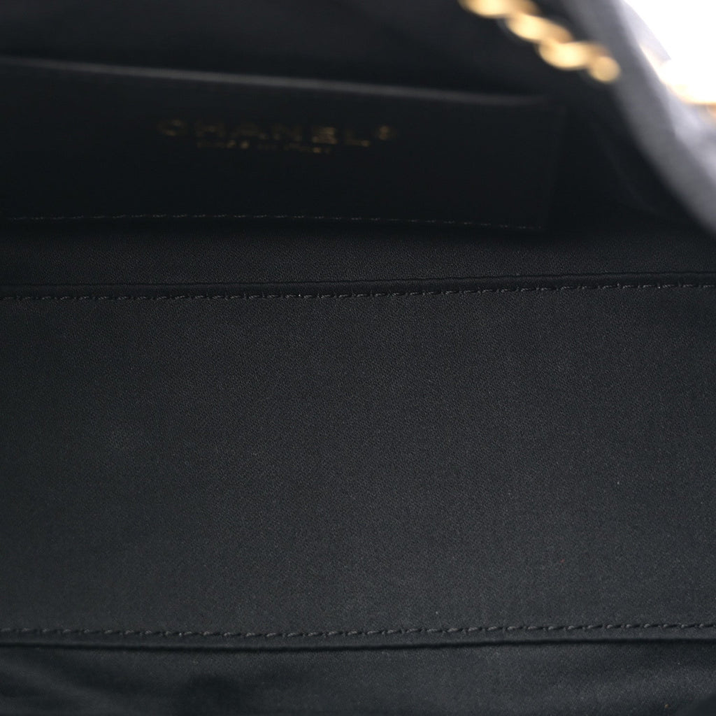 Chanel Washed Denim Quilted Mini Chanel 25 Handbag Black