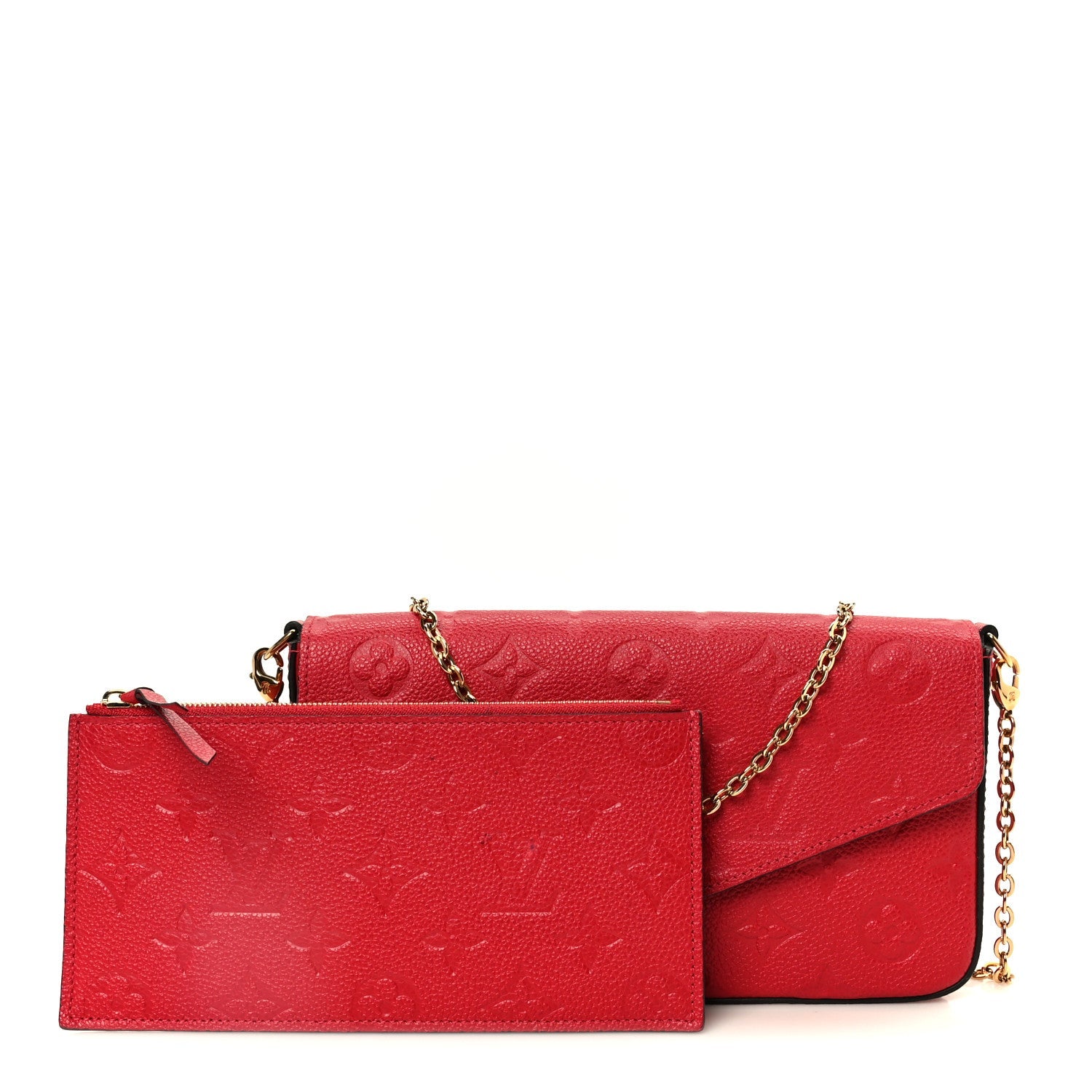 Louis Vuitton Empreinte Pochette Felicie Chain Wallet Scarlet