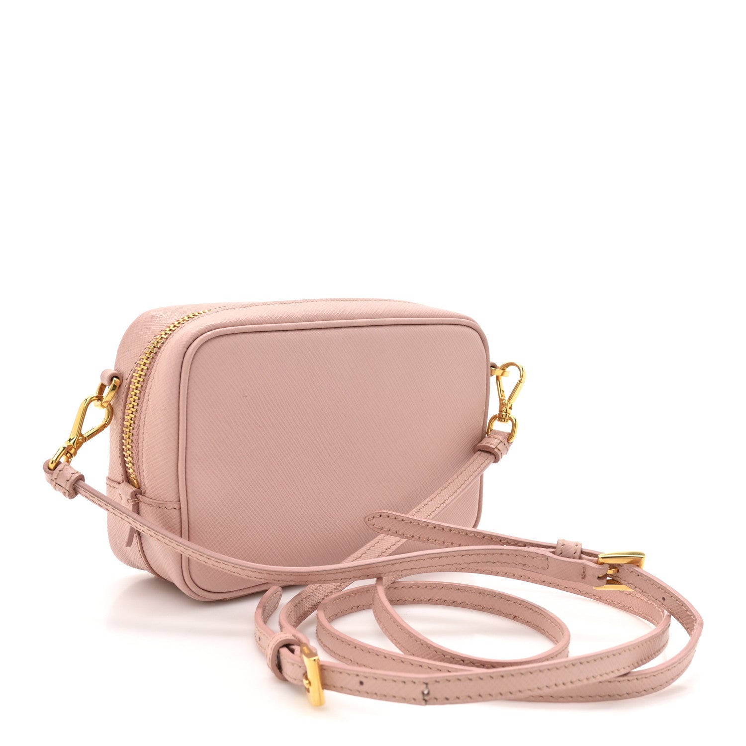 Prada Saffiano Lux Mini Camera Crossbody Bag Orchidea