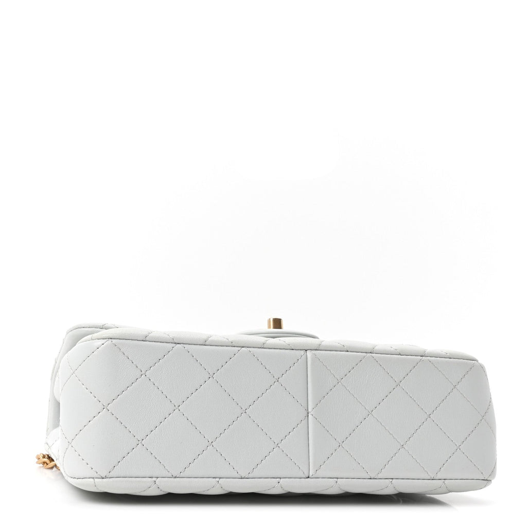 Chanel Lambskin Quilted Small Sweet Camellia Flap Light Blue