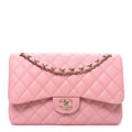 Chanel Caviar Quilted Jumbo Double Flap Pink