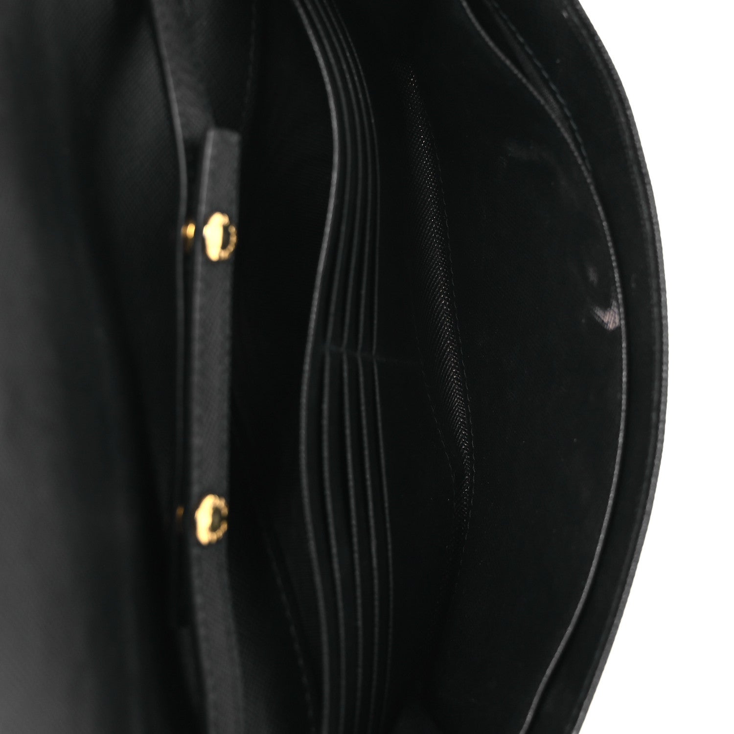 Prada Saffiano Metal Large Chain Wallet Black