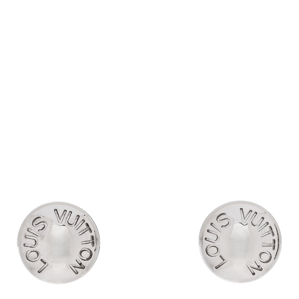 Louis Vuitton 18K White Gold Clous Ear Studs Earrings