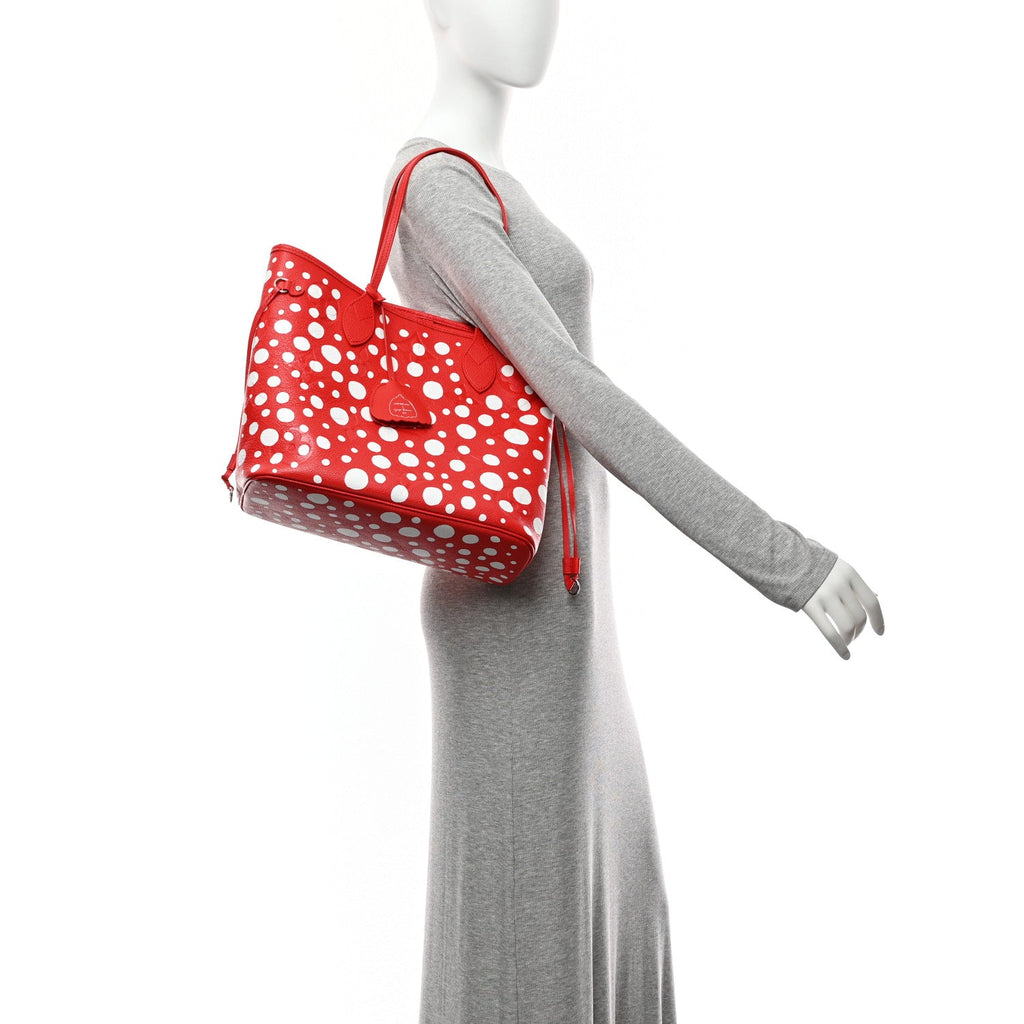 Louis Vuitton LV X YK Empreinte Infinity Dots Neverfull MM Rouge White