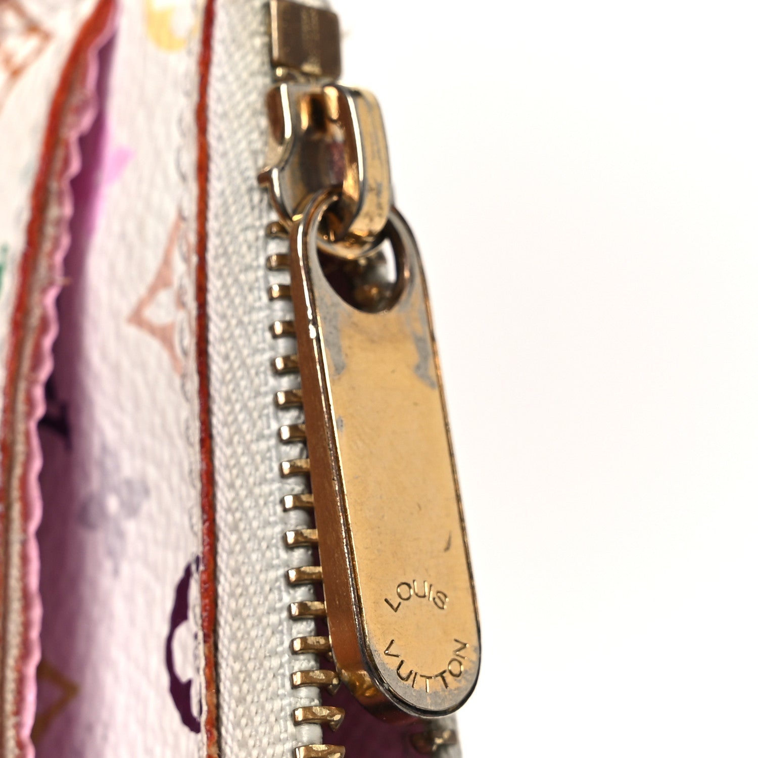 Louis Vuitton Monogram Multicolor Key Pouch White Litchi
