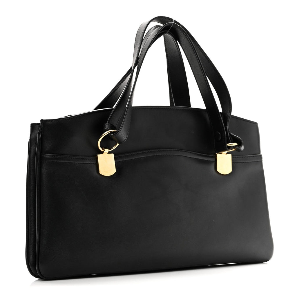 Gucci Vitello Palmellato Lux Large Arli Top Handle Bag Black