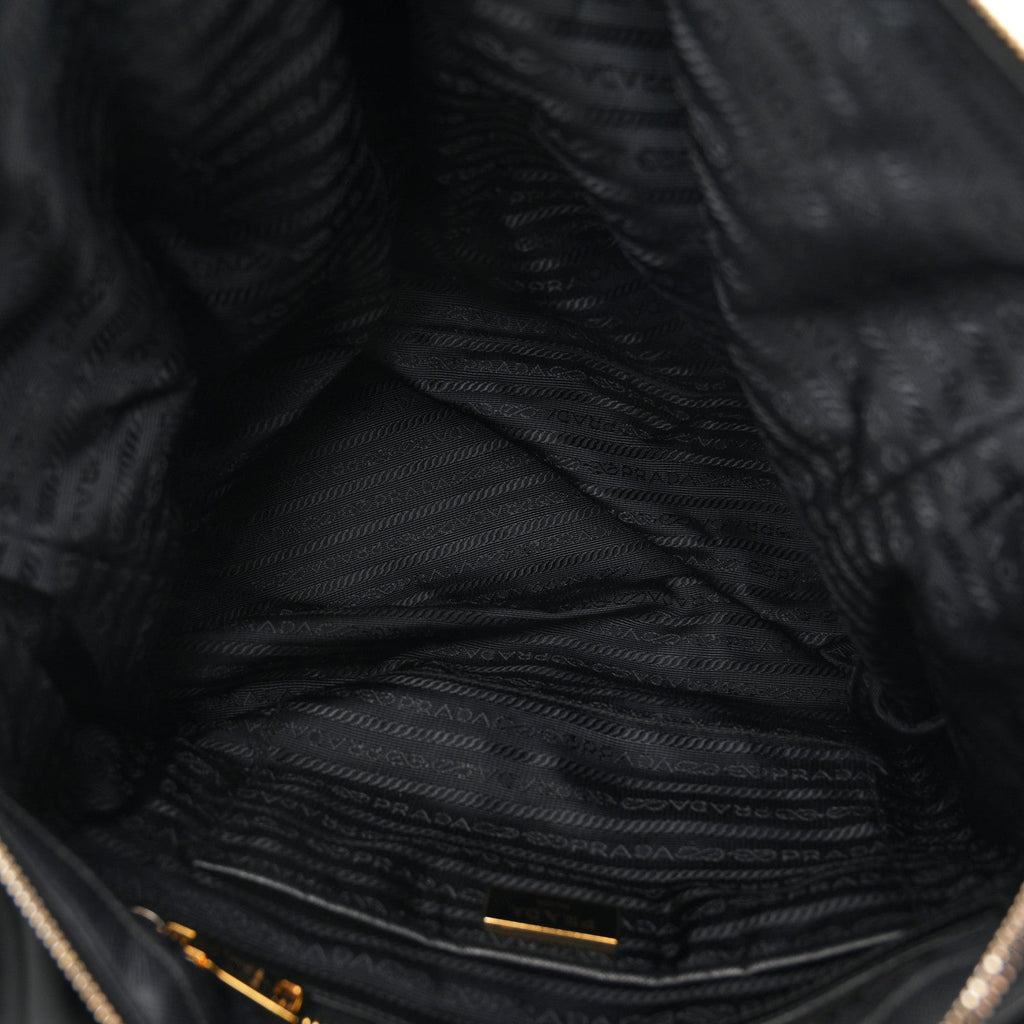 Prada Saffiano Tessuto Nylon Shopping Tote Black