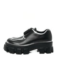 Prada Spazzolato Rois Sfumato Monolith 55mm Derby Loafers 5.5 Black Argento
