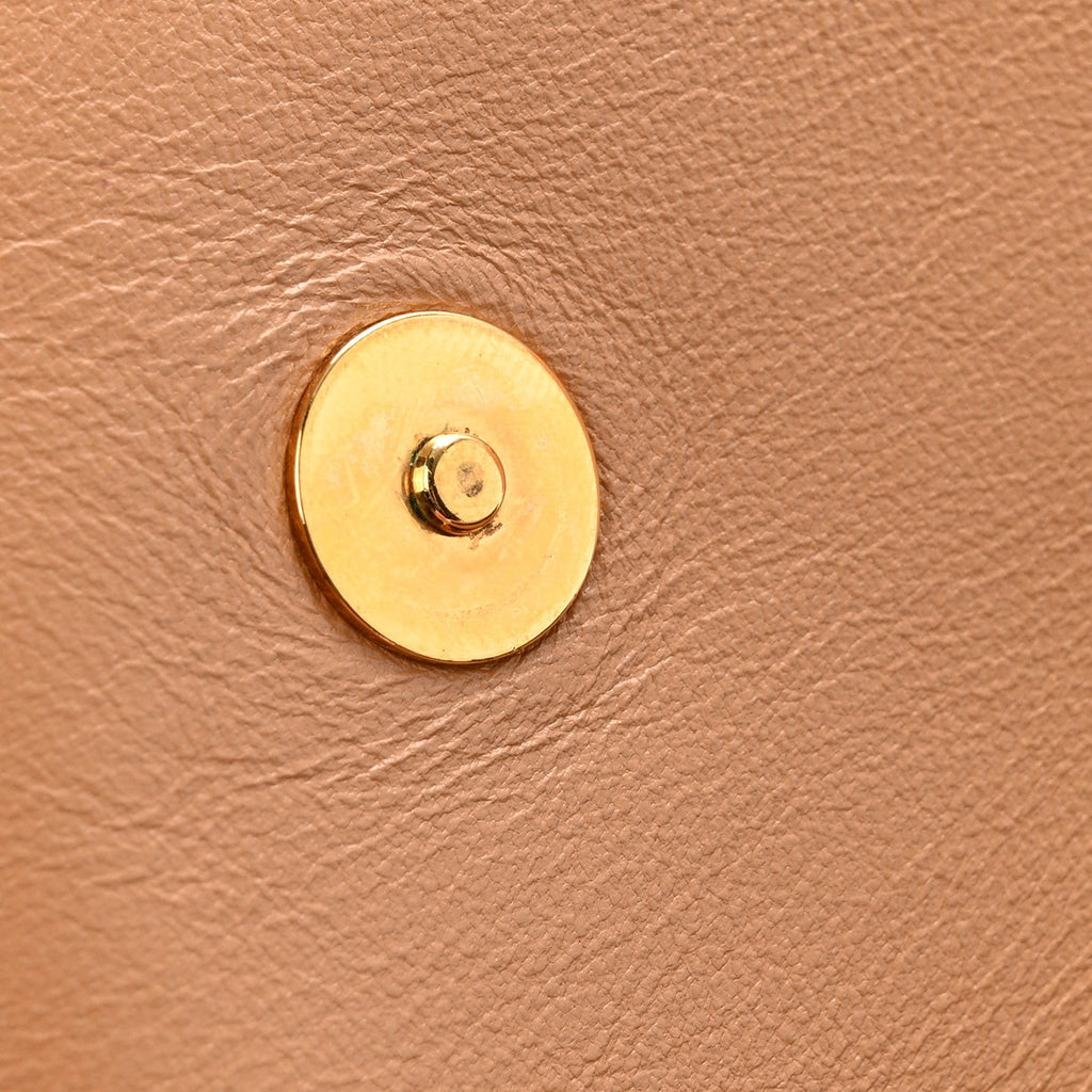 Louis Vuitton Lambskin Embossed Monogram Pochette Coussin Camel