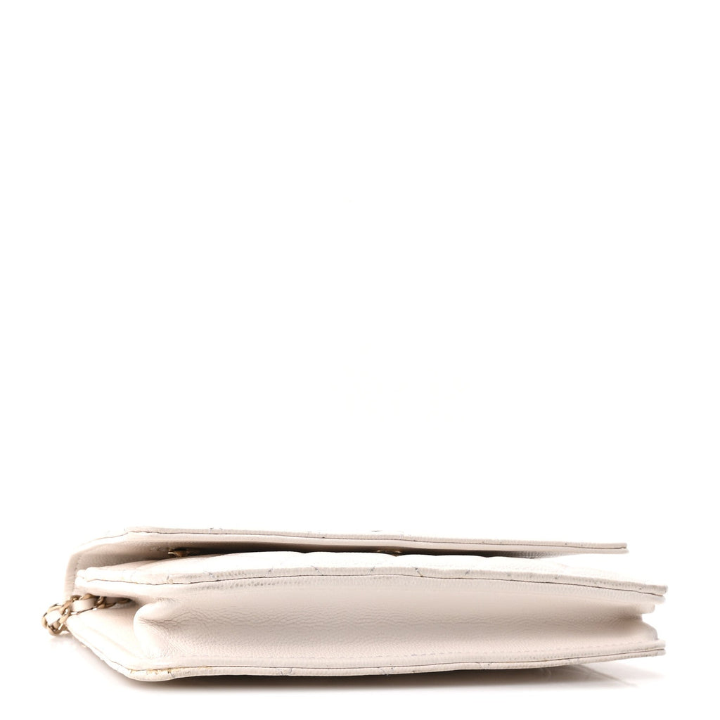 Chanel Caviar Quilted Wallet On Chain WOC White