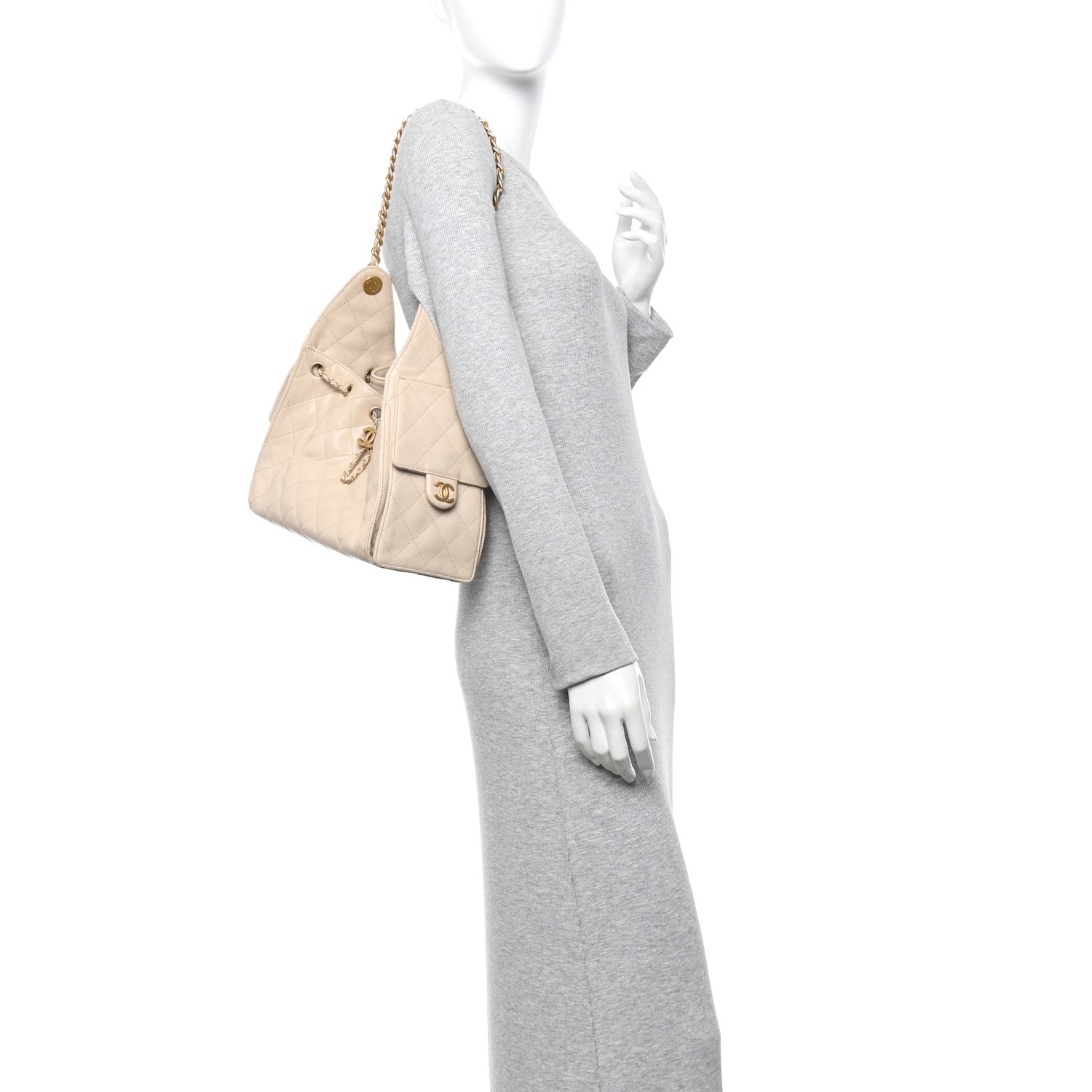 Chanel Caviar Quilted Small Chanel 25 Handbag Beige