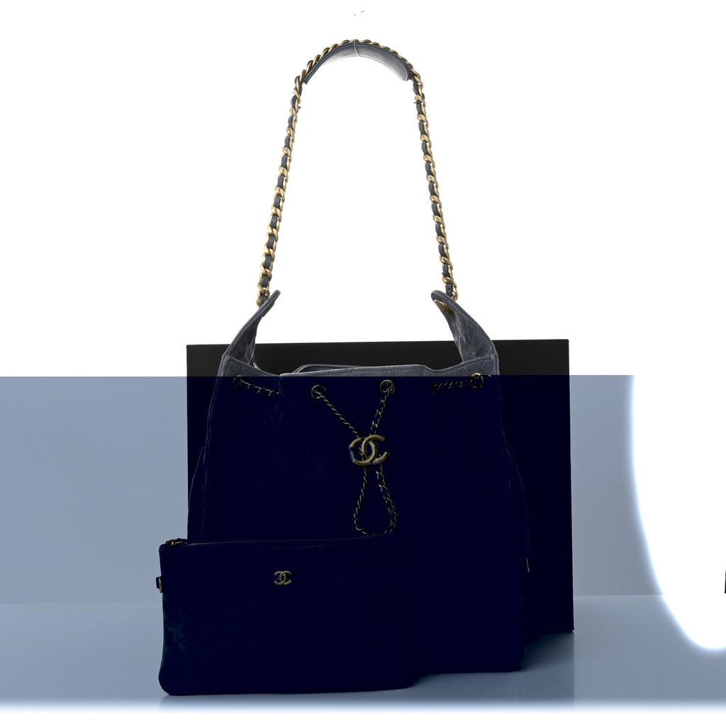 Chanel Suede Quilted Medium Chanel 25 Handbag Blue
