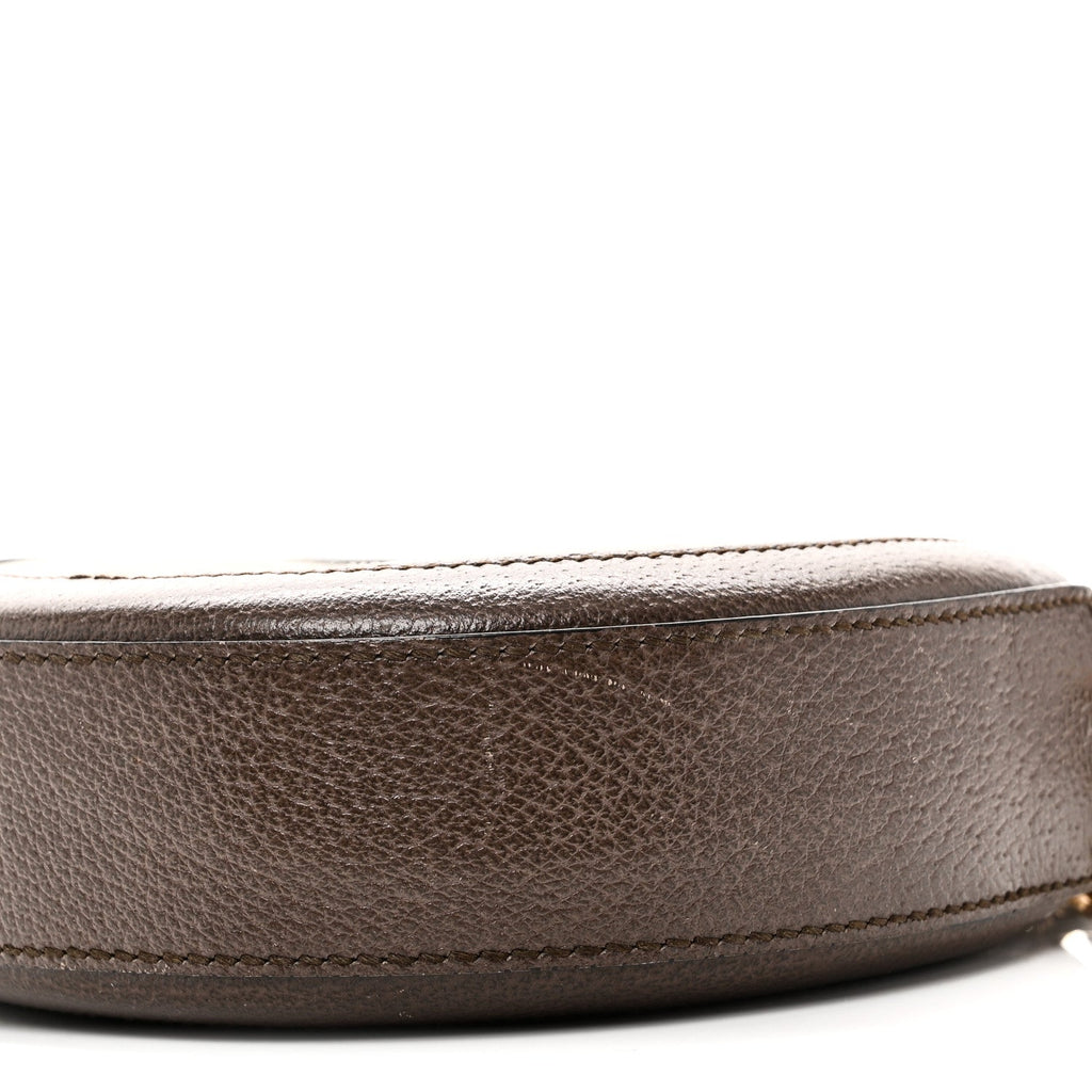 Gucci GG Supreme Monogram Web Mini Ophidia Round Shoulder Bag Brown