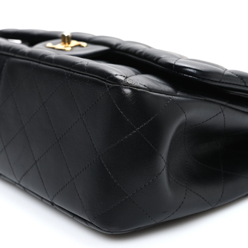 Chanel Lambskin Quilted Jumbo Double Flap Black