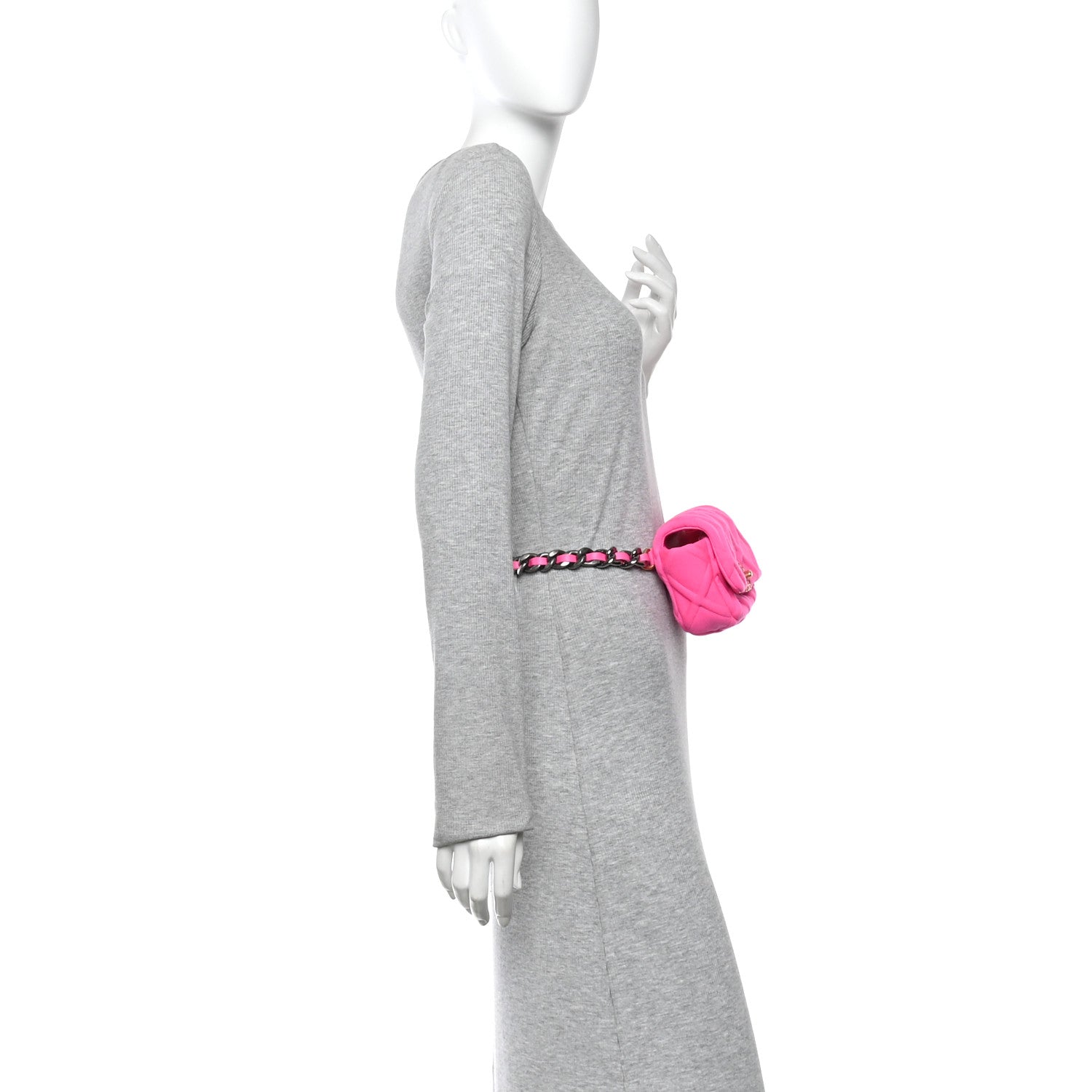 Chanel Jersey Quilted Chanel 19 Waist Bag Pink