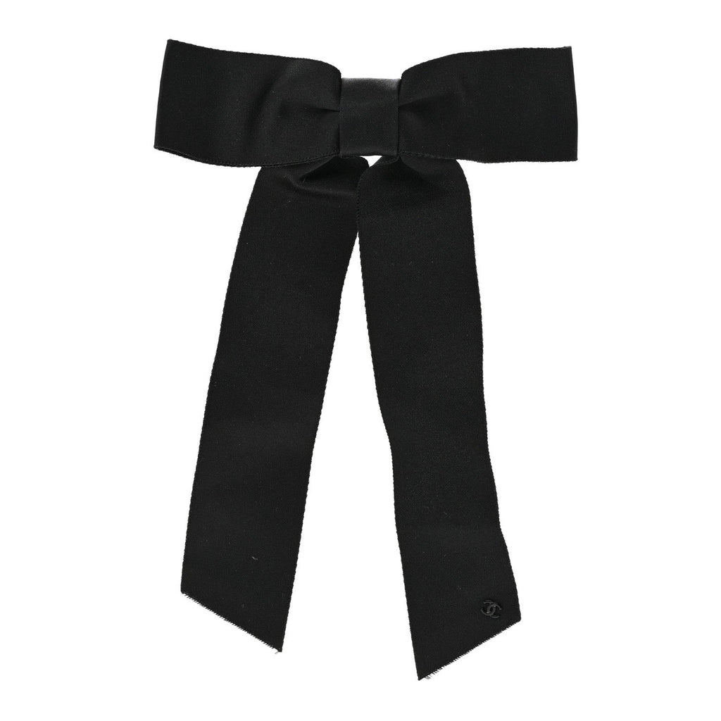 Satin Bow CC Hair Clip Black