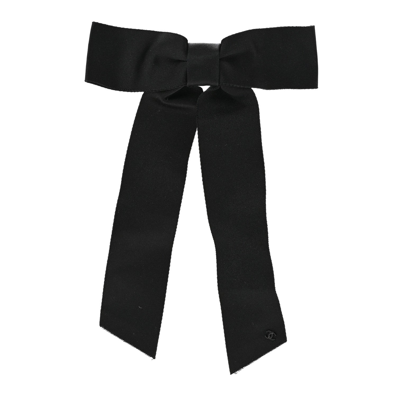 Satin Bow CC Hair Clip Black