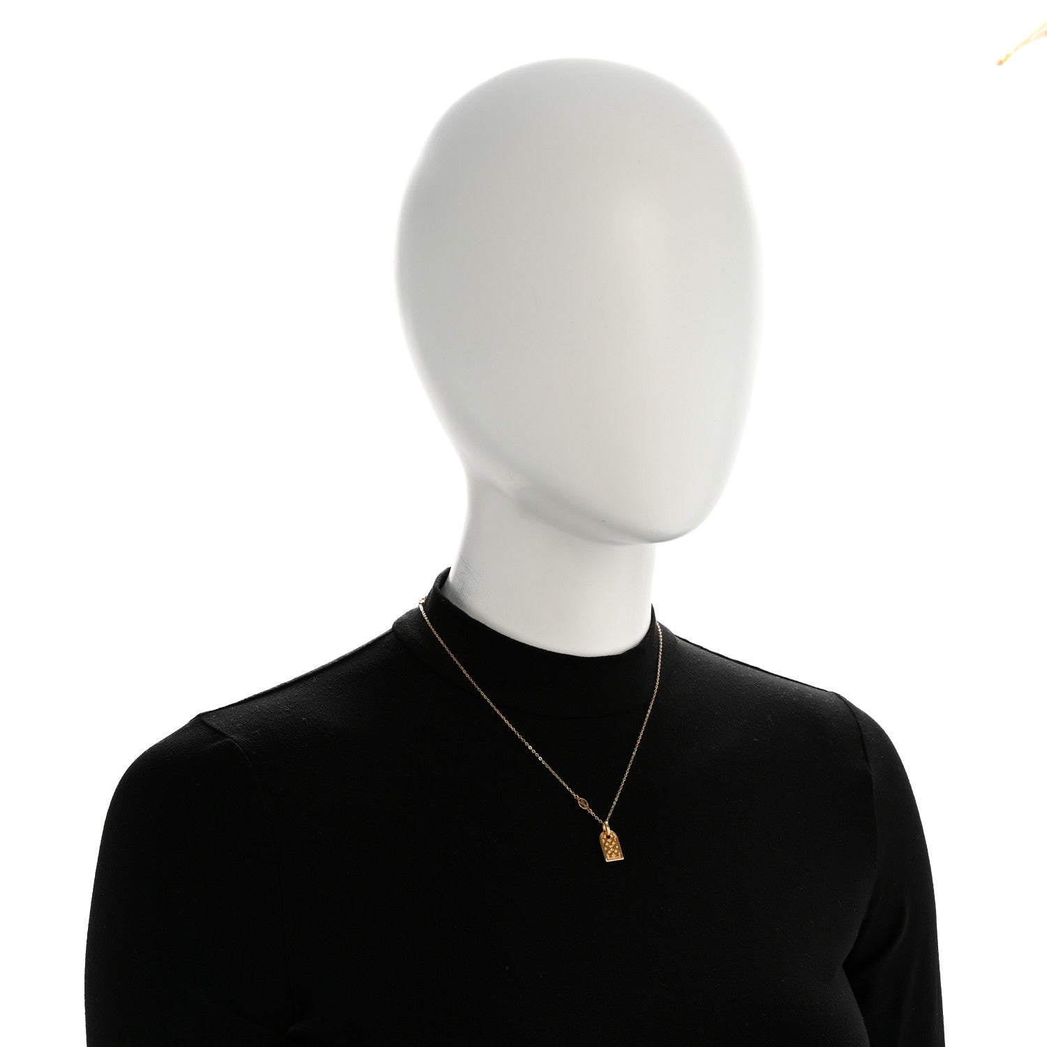 Louis Vuitton Nanogram Name Tag Necklace Gold