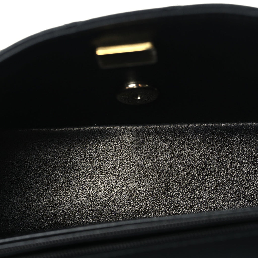 Chanel Lambskin Quilted Mini Rectangular Flap Black