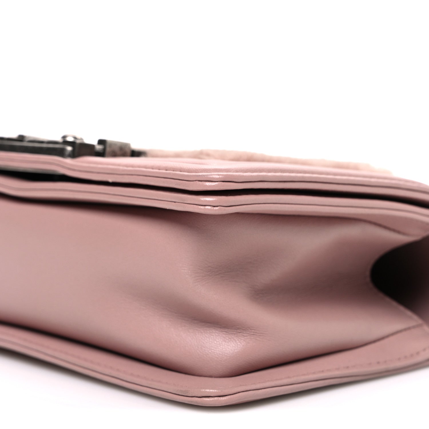 Chanel Fur Calfskin Small Boy Flap Pink