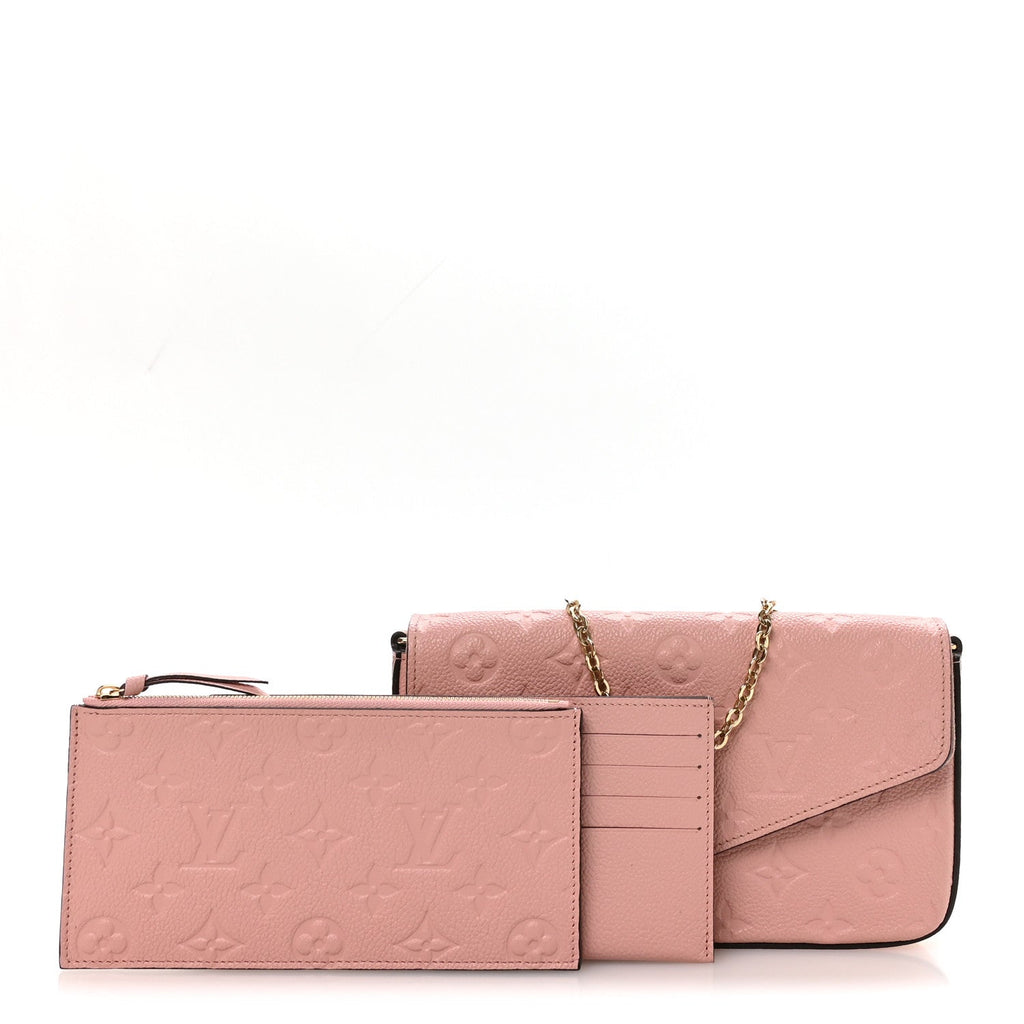 Louis Vuitton Empreinte Pochette Felicie Chain Wallet Rose Poudre