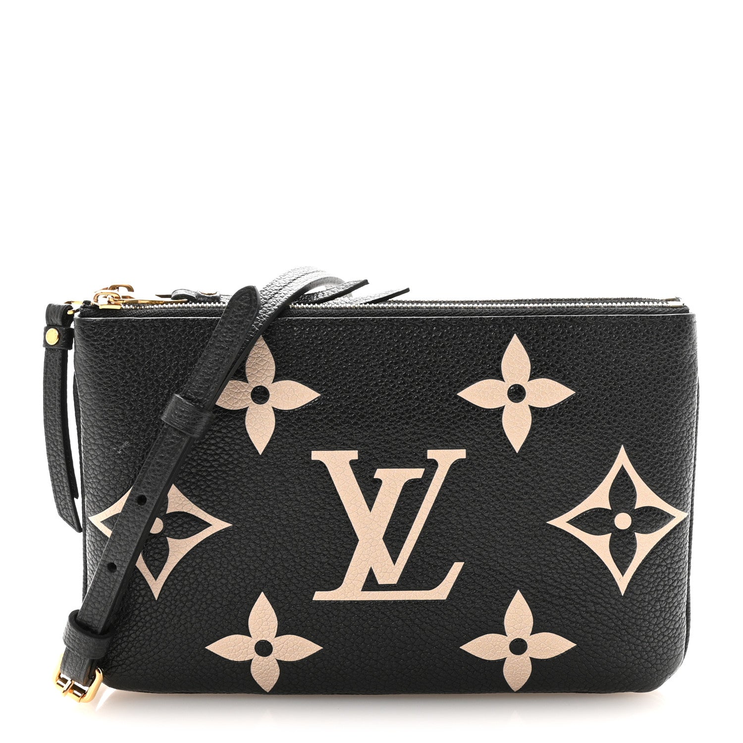 Louis Vuitton Empreinte Monogram Giant Double Zip Pochette Black Cream